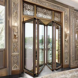 <span class=keywords><strong>Puerta</strong></span> plegable moderna resistente a huracanes para villas terrazas oficinas puertas de acordeón de vidrio templado de aleación de aluminio (uso interior) - Product Image 6