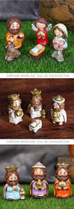Regalos de Navidad Adornos de Pesebre con Nacimiento de Jesús en Dibujos Animados Figuras de la Virgen Artesanías de <span class=keywords><strong>Resina</strong></span> Iluminación del Hogar Decoraciones Escultura - Product Image 5