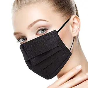 Mascarilla facial desechable de 3 capas, Cubrebocas de color negro personalizado de fábrica SJ, OEM, transpirable