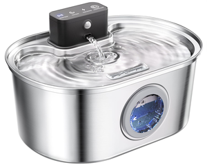 Fontaine à eau sans fil en acier inoxydable pour animaux de compagnie 5L/7L, distributeur d'eau intelligent pour chiens, fournisseur OEM, distributeur d'eau ultra-silencieux pour chats - Product Image 1