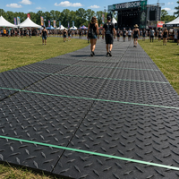Tapis de protection pour gazon en HDPE de 12 mm d'épaisseur, taille personnalisée, route temporaire, fabrication OEM, tapis de construction en HDPE texturé noir