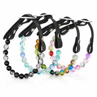 Collier de perles pour animaux de compagnie à la mode Collier de perles de chat en verre transparent réglable