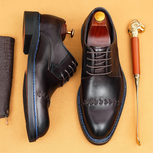 Zapatos de Vestir para Hombre, Zapatos Derby Casuales de Punta Baja, Hechos de Cuero Vacuno Genuino, Calzado Formal Elegante y Cómodo - Product Image 6
