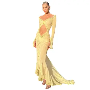 Thiết Kế Mới Mùa Hè Kỳ Nghỉ Halter Sexy In Phụ Nữ Thanh Lịch Của Dài Dresses