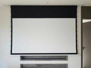Pantalla de proyector eléctrica empotrada en el techo 4K de 150 pulgadas, vídeo <span class=keywords><strong>HDTV</strong></span>, cine en casa, pantalla de proyección blanca mate de tensión - Product Image 6