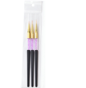 Pinceau à ongles violet diamanté à manche noir 10 mm pour le dessin de détails et le traçage, idéal pour la manucure en gel acrylique et l'art des ongles - Product Image 3
