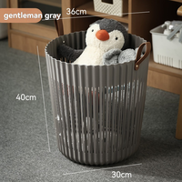 Panier de rangement en plastique ajouré respirant avec poignée en cuir portable pour la lessive, idéal pour l'organisation de la salle de bain et de la chambre