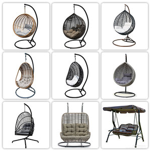 Fauteuil suspendu en forme d'œuf de grande taille avec support en acier, construction résistante aux intempéries, en rotin tressé, pour usage extérieur ou chambre à coucher - Vente en gros - Product Image 6