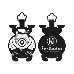Llavero Star Catchers con diseño de panda negro, logotipo de estrella y patrón de objetivo, correa universal para teléfono para dispositivos móviles - Product Image 1