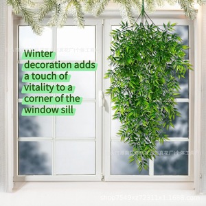 Artificial Hanging Plant Plastic Green Leaves <b>Vine</b> Indoor Outdoor Decorative Greenery 45 <b>Eyes</b> 69 <b>Eyes</b> Single Branch - Product Image 4
