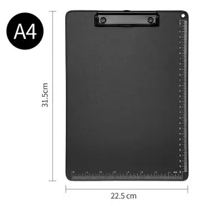 Cartella di file Desktop per appunti in alluminio nero A4 a prova di UV