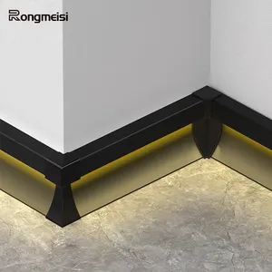 lighted Aluminium Baseboard Profile 50mm 80mm Decorative Wall Skirting Protector led Skirting Board with led light