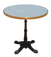 Table pliante de bistrot français, style vintage, en fonte, avec plateau en pierre frittée, confortable, résistante aux intempéries, pour café, restaurant, salle à manger en plein air