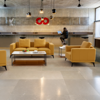 Ensemble de canapés en cuir PU pour bureau à domicile moderne et salon, avec structure en bois massif, pour zone de réception exécutive pour hôtels