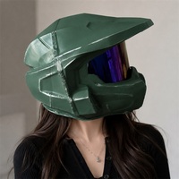 Casque de jeu de rôle Halo avec masque facial visible, couleur personnalisable. Fournitures pour événements et fêtes.