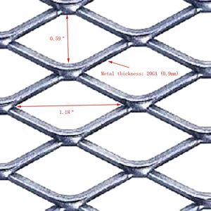 FixtureDisplays Tôle de treillis métallique déployé en acier 3,3 pi x 7,7 pi pour barbecue, fenêtre, puits, clôture - Product Image 5