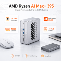 AMD Ryzen AI Max+ 395 Mini PC dengan 2 X USB4 Tipe-C dan 6 X USB 3.2 Tipe-A, Komputer Mini AI untuk Pekerjaan Pengembangan AI