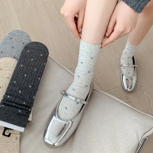 Women's Mid-Calf Slouch Socks Floral Print Anti-Bacterial Autumn Style Casual Wear - Product Image 3