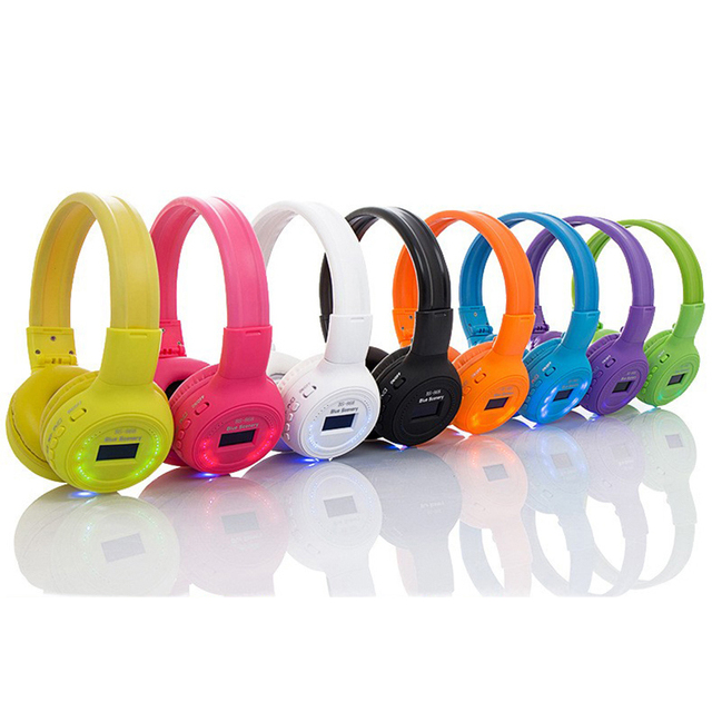 Fashion Colorful Wireless Headphones HIFI Stereo Over-ear Music Headset Headband Earphones with LED Screen