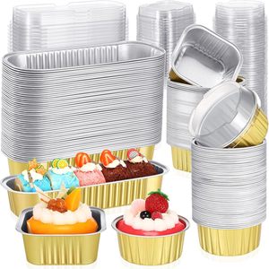 Pack High Quality Smooth Wall Rectangular Aluminum <b>Foil</b> <b>Container</b> Rectangular Baking Tin for Cake and Dessert - Product Image 1