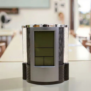 Hộp đựng bút, lịch, đồng hồ báo thức đa năng hình tròn bằng nhựa <span class=keywords><strong>LCD</strong></span>, quà tặng quảng cáo sáng tạo in logo - Product Image 4