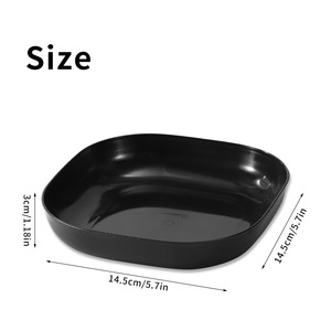 Assiettes carrées noires en plastique pour servir, stocker et organiser aliments, café et thé - Product Image 5