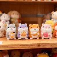 Peluches Hamster Kawaii pour Filles, Saint-Valentin, Adorables Petits Animaux en Peluche, Porte-clés en Peluche, Sac à Dos pour Enfants