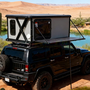 เต็นท์หลังคารถยนต์แบบเปลือกแข็ง 4 ฤดู อลูมิเนียมทรงสามเหลี่ยม อัพเกรดสำหรับการตั้งแคมป์ พร้อมถุงใส่รองเท้า เต็นท์หลังคารถยนต์อัตโนมัติพร้อมบันได - Product Image 3