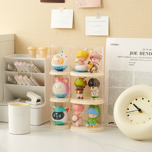 ตู้ตุ๊กตาตั้งโต๊ะกันฝุ่นสำหรับเก็บของเล่นสไตล์ครีมที่ทันสมัย - Product Image 3