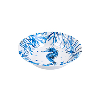 Bol en mélamine de 6 pouces, motif bleu corail, résistant aux chocs, pour restaurants, hôtels, traiteurs, OEM, ODM, vente en gros, bol à soupe en mélamine