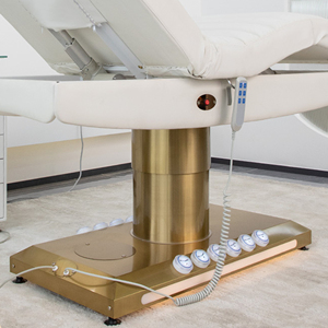 Lit de spa électrique incurvé de style moderne avec revêtement en cuir PU et 4 moteurs pour salon, idéal pour les extensions de cils et les massages - Product Image 4