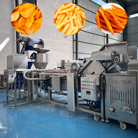 Complete productielijn voor voorbewerking, snelvriezen en frituren van voedsel met een frituurmachine met 304 roestvrijstalen gaasband.
