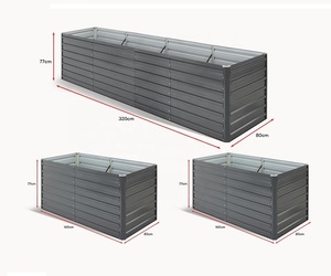 Verzinktes Stahl-<span class=keywords><strong>Hochbeet</strong></span> 320x80x77cm 2-in-1 Outdoor Metall-Pflanzkasten-Set für Gemüse - Product Image 6