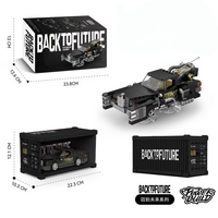 Happy Build PB8827 2 en 1 Voiture de voyage dans le temps rétro science-fiction 627 pièces Échelle 1:32 Modèle de collection à construire soi-même Kits de blocs de construction