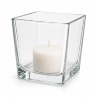 Lot de porte-bougies carrés en verre transparent, robustes, pour bougies chauffe-plat, livraison immédiate pour décoration de centre de table de fête