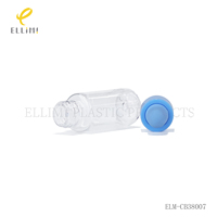 Flacon compte-gouttes transparent en PET de 5 ml avec bouchon en plastique bleu pour huile essentielle