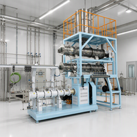 Usine de fabrication d'extrudeuses à double vis entièrement automatiques pour aliments pour animaux de compagnie, aliments pour chiens, machine de fabrication de granulés d'aliments flottants pour poissons tilapia