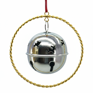 Nouvel an fête décoration cadeau boules en métal noël cloche ornement brillant verre suspendu pendentif pour la maison et les décorations d'arbre - Product Image 1