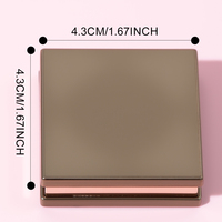 Palette de maquillage vide carrée rose doré personnalisable avec logo, pour fard à joues, correcteur et poudre, avec miroir intégré, matériel d'emballage en gros