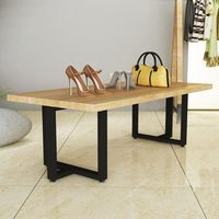 TIEOU Pieds de table basse rectangulaires en fer robuste de 16 pouces, pieds de bureau, pieds de banc (DIY sans planche)