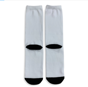 <span class=keywords><strong>Chaussettes</strong></span> de basketball personnalisées avec impression 360°, semelle noire, impression 3D, tube blanc, polyester, sublimation, vierges - Product Image 3