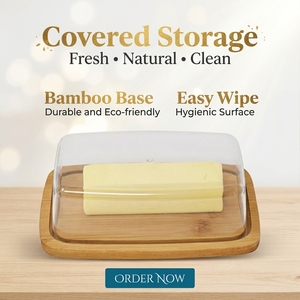 Plateau à beurre en bambou naturel écologique certifié FDA LFGB SGS <span class=keywords><strong>avec</strong></span> couvercle pour la maison, la cuisine, la boulangerie, l'hôtellerie, la restauration, <span class=keywords><strong>anti</strong></span>-<span class=keywords><strong>moisissure</strong></span> - Product Image 1