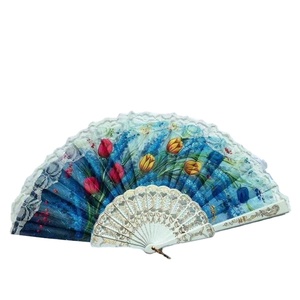 Abanico Plegable de Estilo Chino 2025, Regalo Artesanal, Abanico de Plástico con Polvo Dorado, Abanico de Mano para Baile, Bodas y Fiestas - Product Image 1