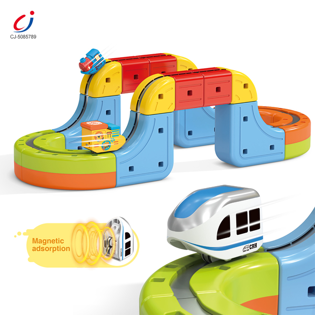 Chengji Magnetic Floating Levitate Toys Light Music Function Assembly 3d Magnetic Electric Car Building Toy Train Track Set