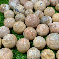 Pierres de guérison naturelles en gros, Fengshui, quartz, pierre de lune orange flash, boules de cristal, sphère pour la décoration de la maison