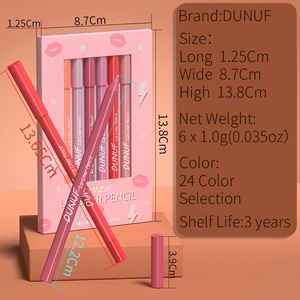 DUNUF – ensemble de 6 crayons à lèvres imperméables, <span class=keywords><strong>maquillage</strong></span> mat longue durée, doux, naturel, portable, cosmétique exquis - Product Image 4