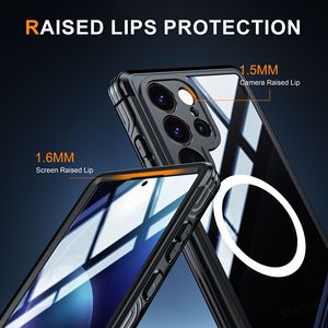 Anti-Slip Strong Magnetic Ring Carregamento sem fio à prova de choque Hard PC Glass <span class=keywords><strong>Front</strong></span> <span class=keywords><strong>Cover</strong></span> Back Phone <span class=keywords><strong>Cover</strong></span> para Samsung S25 Edge - Product Image 4