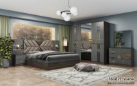 Ensemble de chambre à coucher de luxe en bois de style turc, lit double rembourré, design moderne, fonction massage, rangement, hauteur réglable, taille Full/King