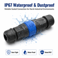 Conector Impermeable Tipo T con Enchufe Macho y Hembra M16, Corriente Nominal de 10A, 8A, 5A, para Iluminación LED Exterior y Robots