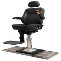 Chaise marine orbitale hydraulique réglable CX Helmsman en cuir avec cadre en aluminium certifié ABS rouge/noir pour bateau, marine, navire